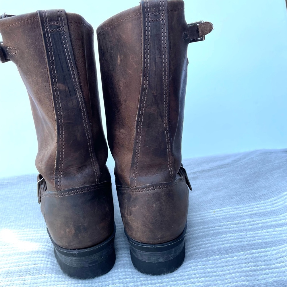 Frye Brown Leather Combat Boots - Picture 4 of 6